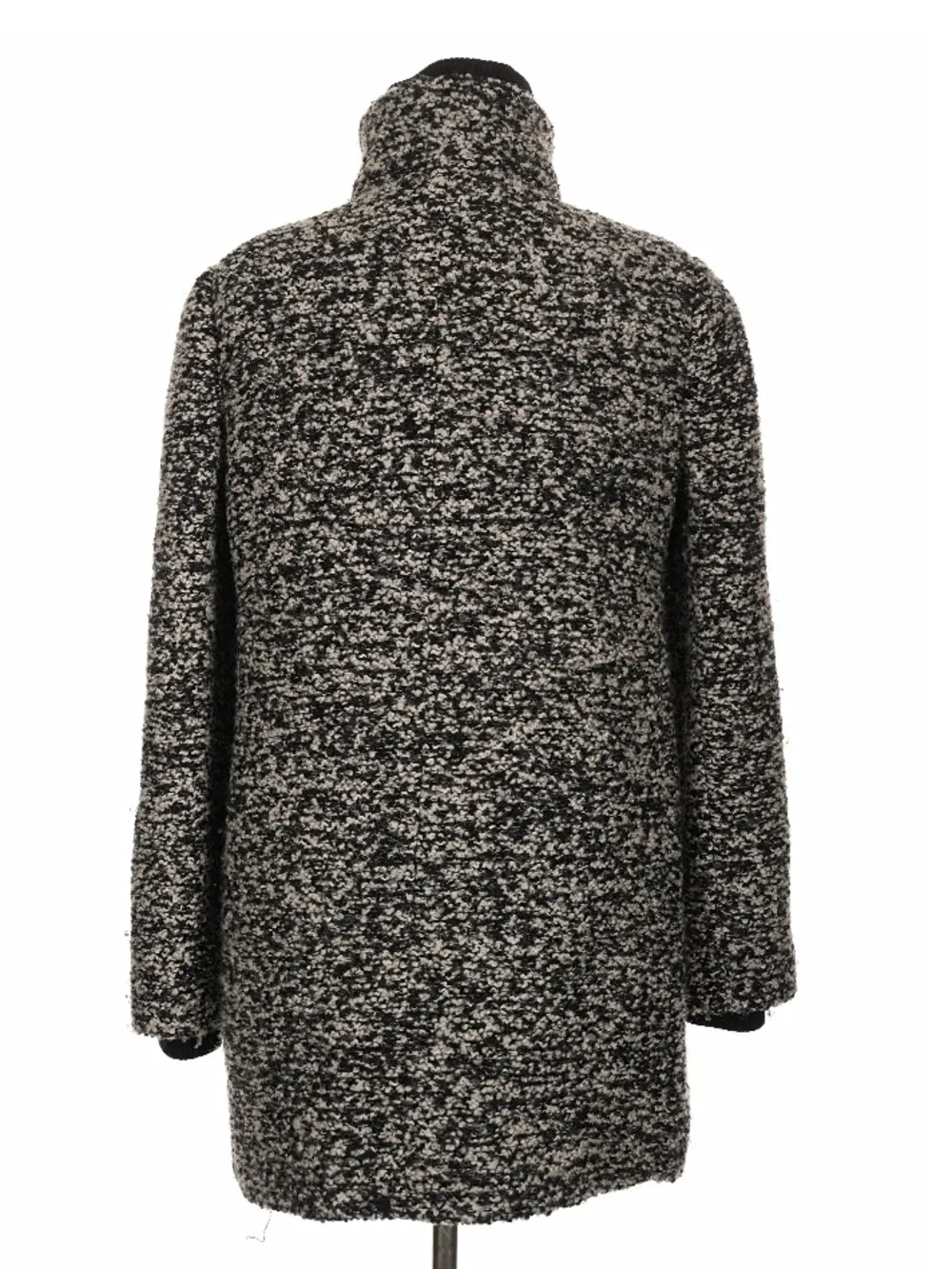 J.Crew Lodge Coat in Speckled Bouclé luxury Italian Wool Black White Size 10 - Picture 5 of 10